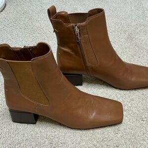 Franco Sarto Tan Leather Ankle Booties